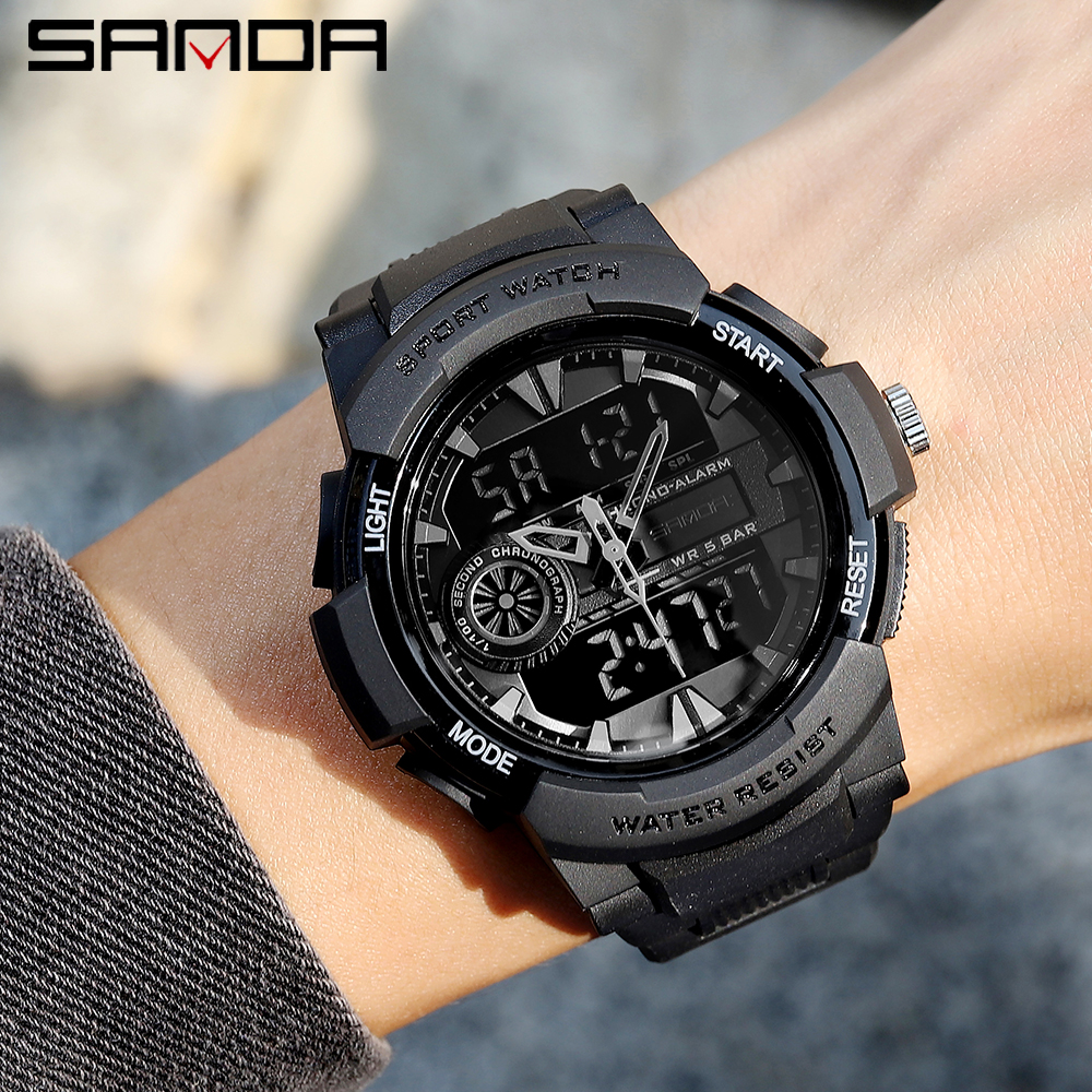 Luxury Watch Zone - SANDA 6002 Luxury Dual Display Men