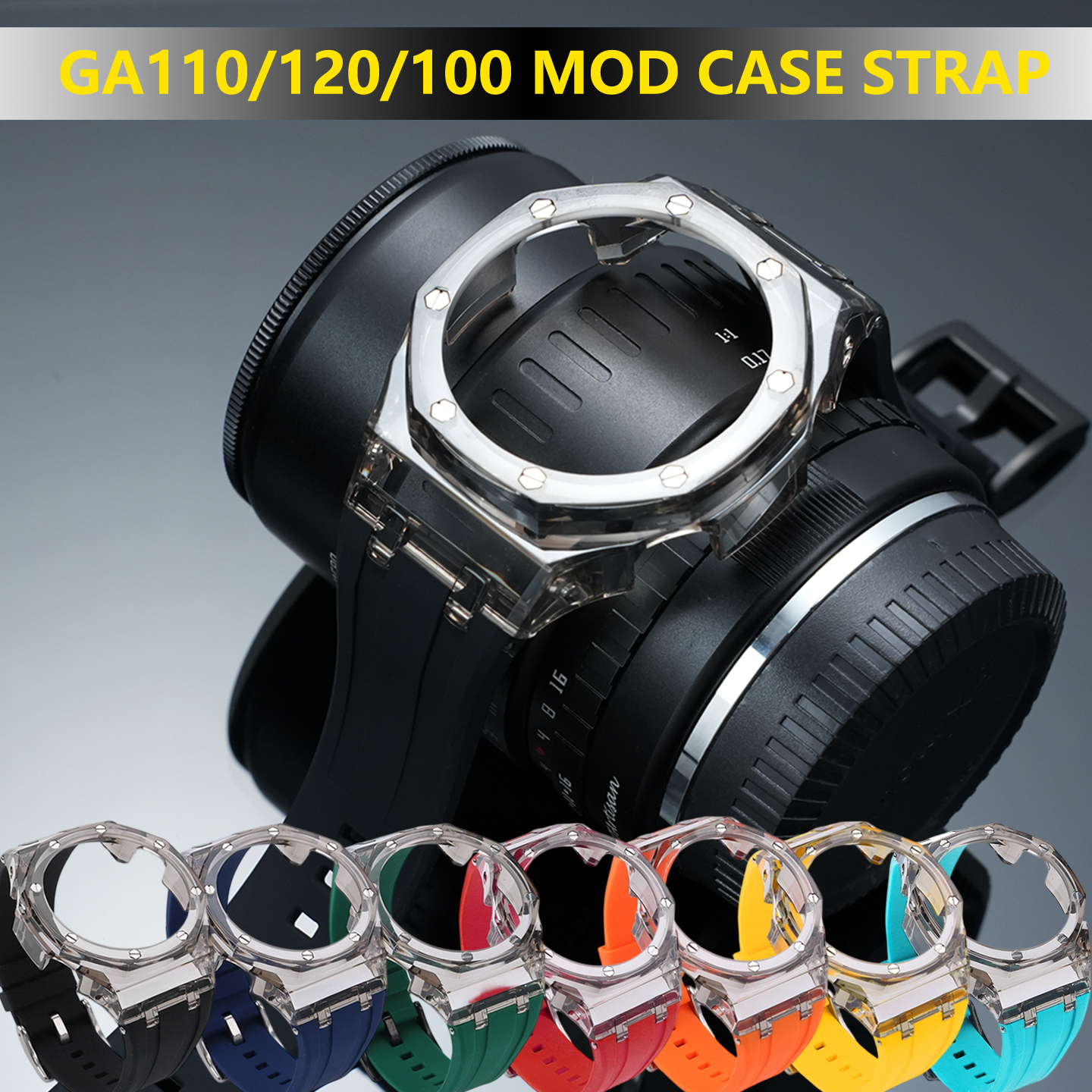 Luxury Watch Ap - Colorful Silicone Strap Transparent Watch Case