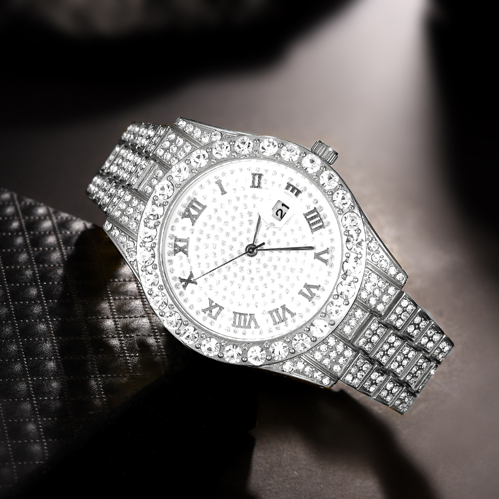 1 Hip-hop Full Diamond Silver  - Luxury Watch Life reseña y precio