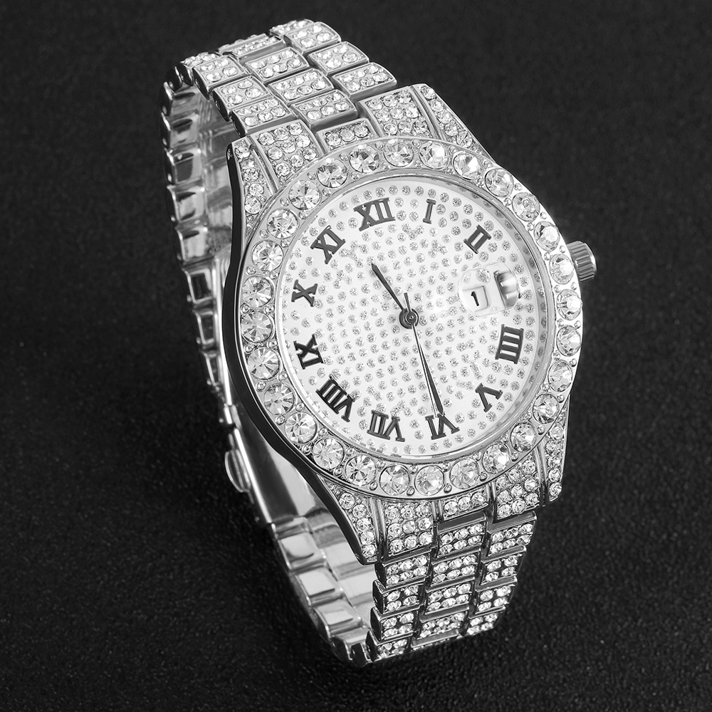 1 Hip-hop Full Diamond Silver  - Luxury Watch Life reseña y precio