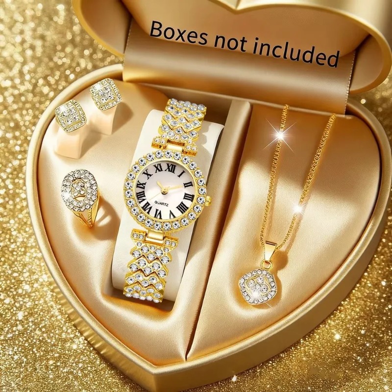 5PCS Luxury Rhinestone Women's - Luxury Watch Organizer reseña y precio