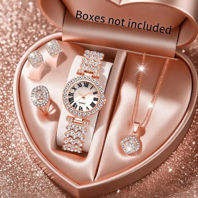 5PCS Luxury Rhinestone Women's - Luxury Watch Organizer reseña y precio