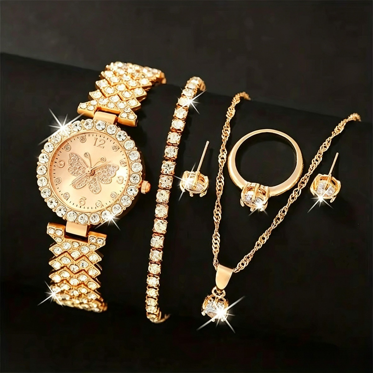 6PCS/Set Luxury Rhinestone But - Luxury Watch Organizer reseña y precio