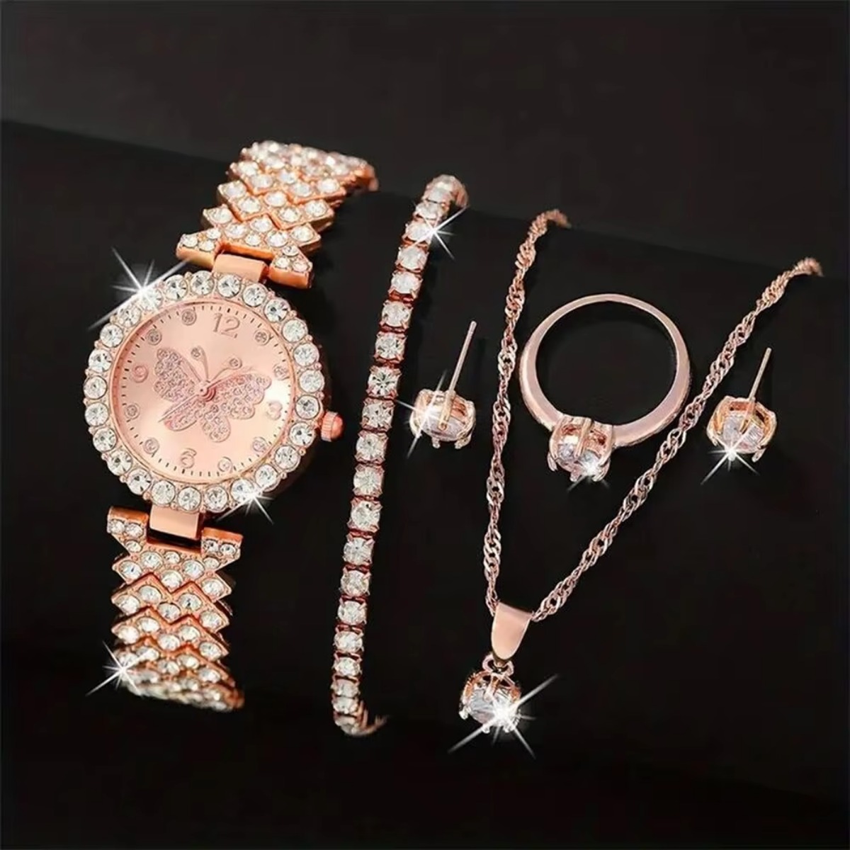6PCS/Set Luxury Rhinestone But - Luxury Watch Organizer reseña y precio