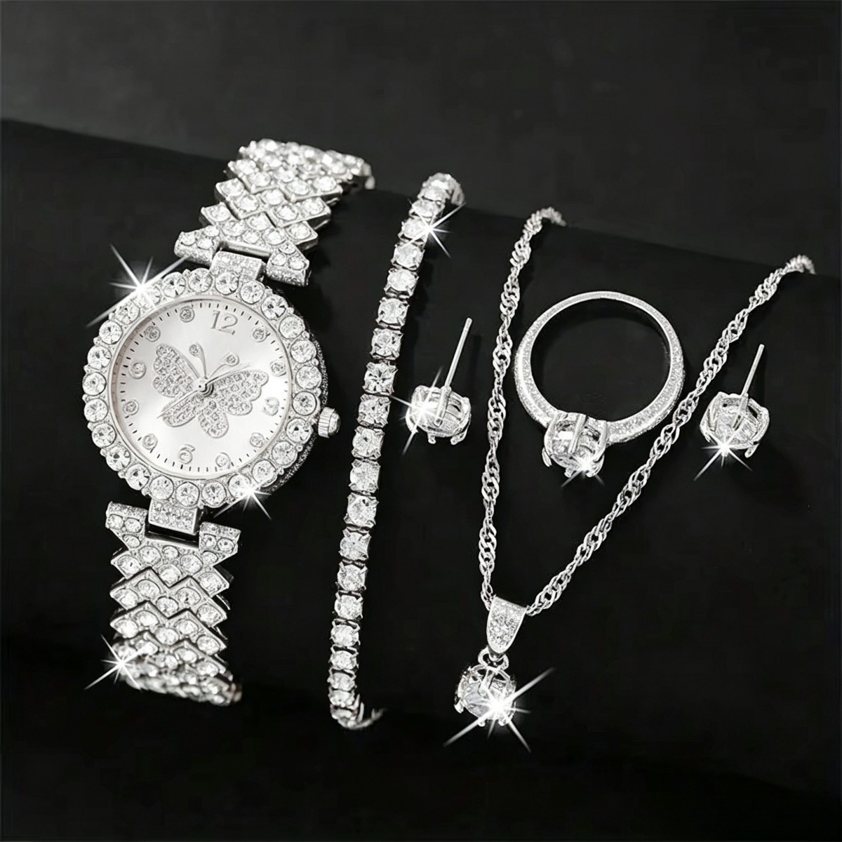 6PCS/Set Luxury Rhinestone But - Luxury Watch Organizer reseña y precio