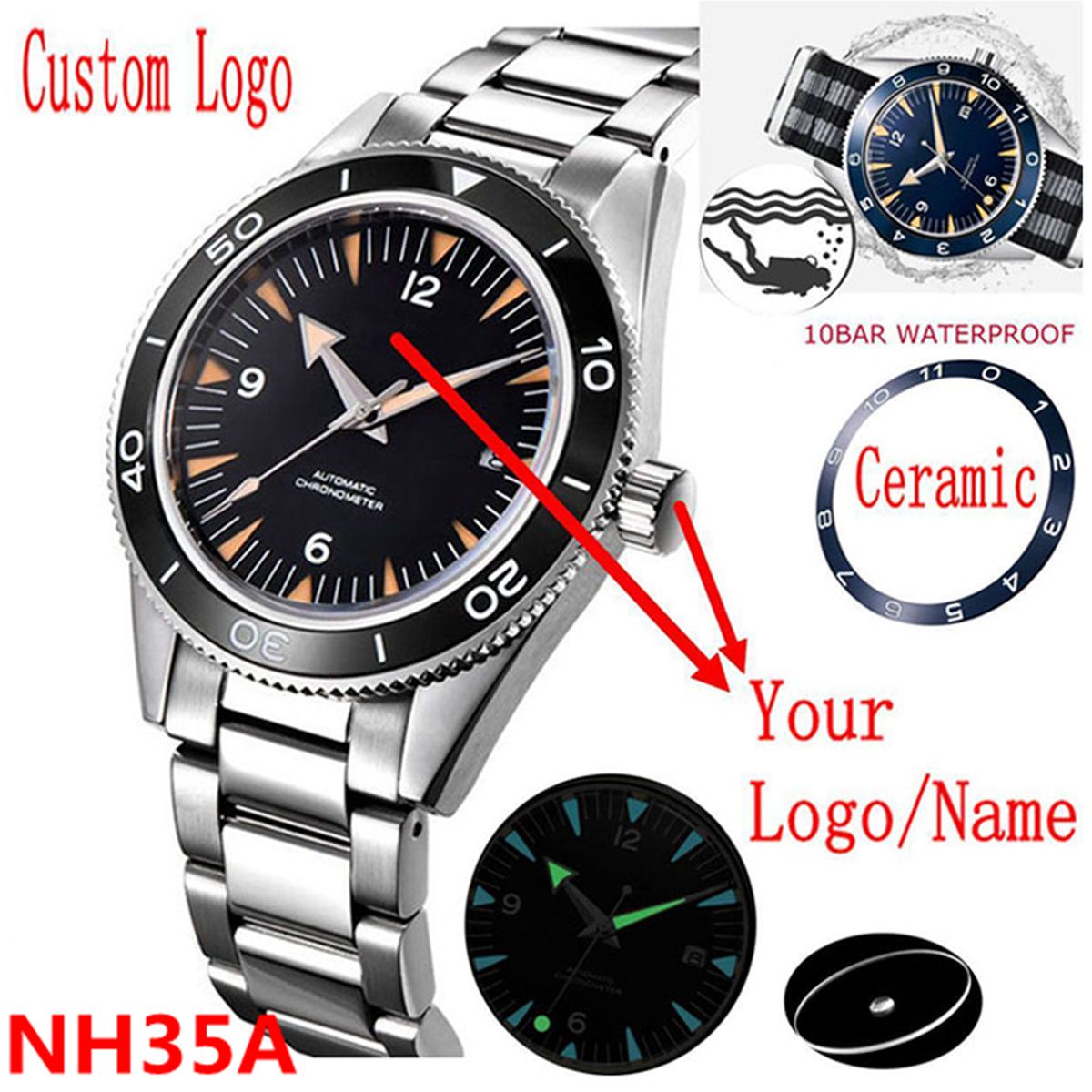 Custom Logo NH35 Movement Watc - Luxury Watch Life reseña y precio