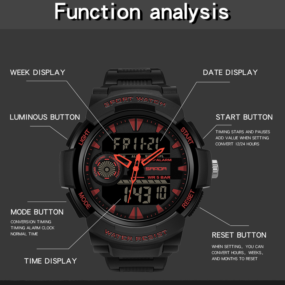 SANDA 6002 Luxury Dual Display - Luxury Watch Zone reseña y precio