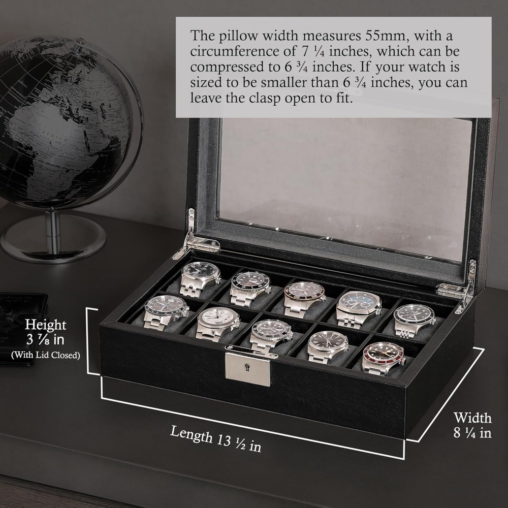 10 Slot Locking Leather Watch  - Luxury Watch Organizer reseña y precio