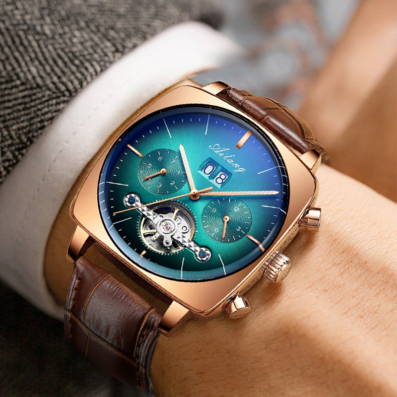 AILANG Fashion Green Big Dial  - Tourbillon Movement Watch reseña y precio