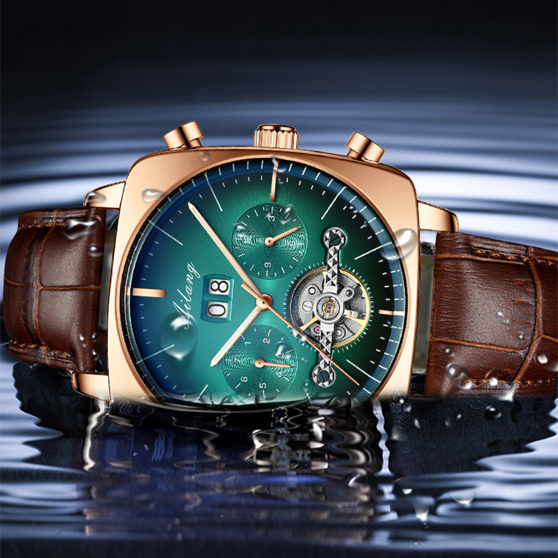 AILANG Fashion Green Big Dial  - Tourbillon Movement Watch reseña y precio