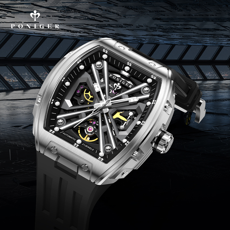 PONIGER Luxury Automatic Mecha - Luxury Watch On Rubber Strap reseña y precio