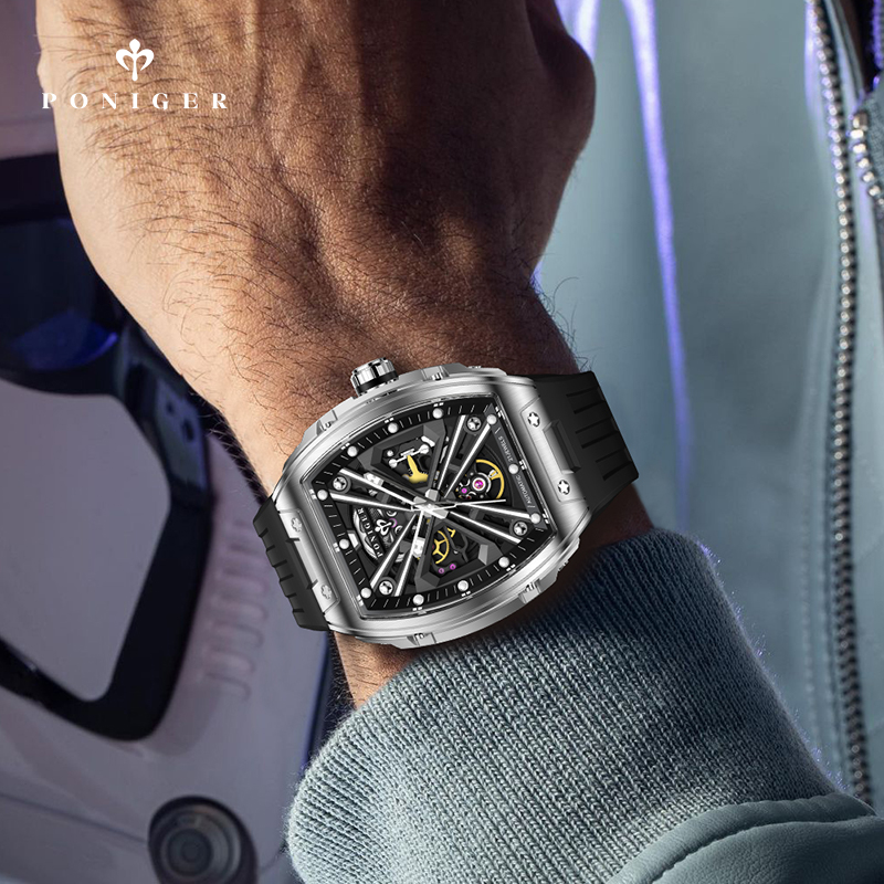 PONIGER Luxury Automatic Mecha - Luxury Watch On Rubber Strap reseña y precio