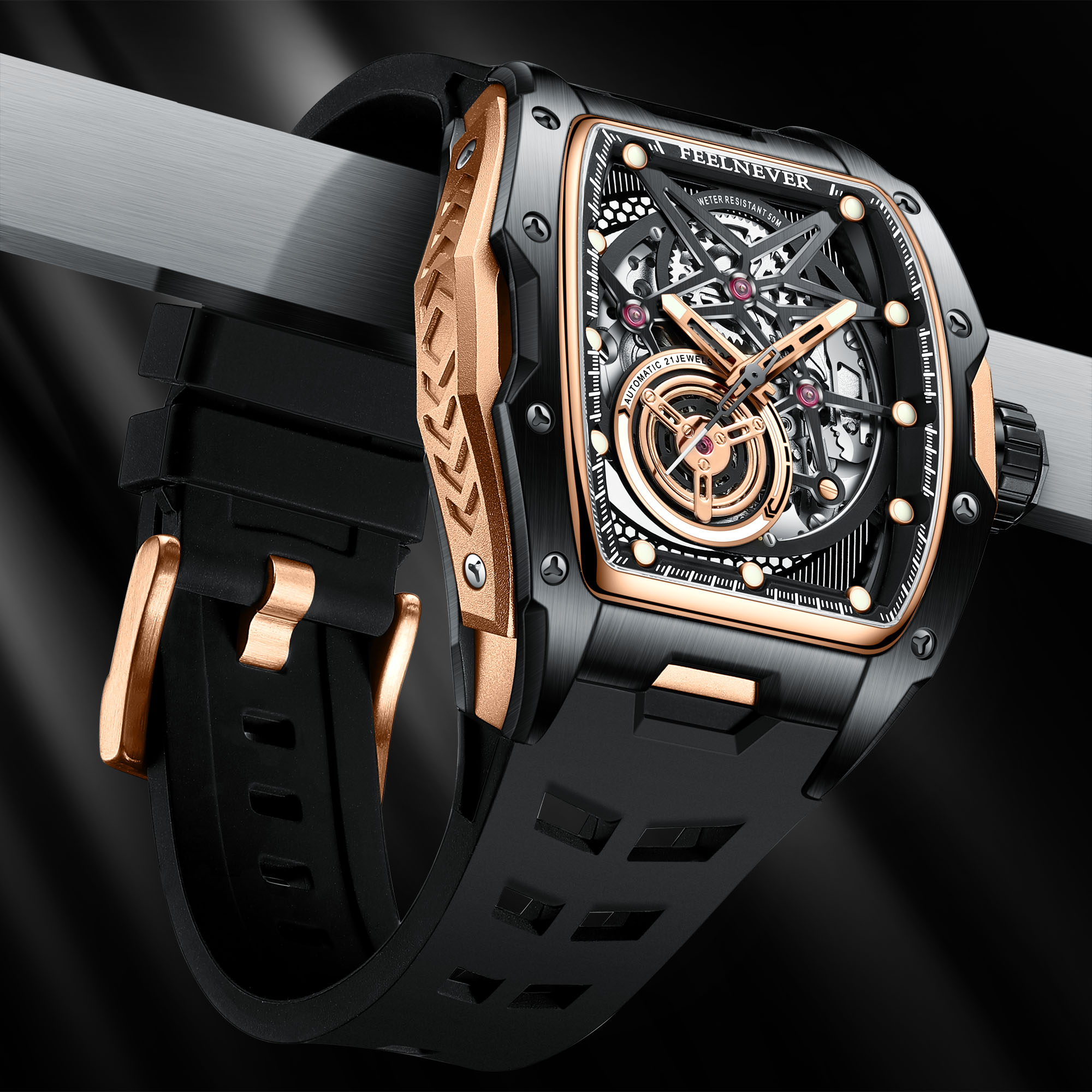 FeelNever Hollow Tourbillon Me - Tourbillon Movement Watch reseña y precio