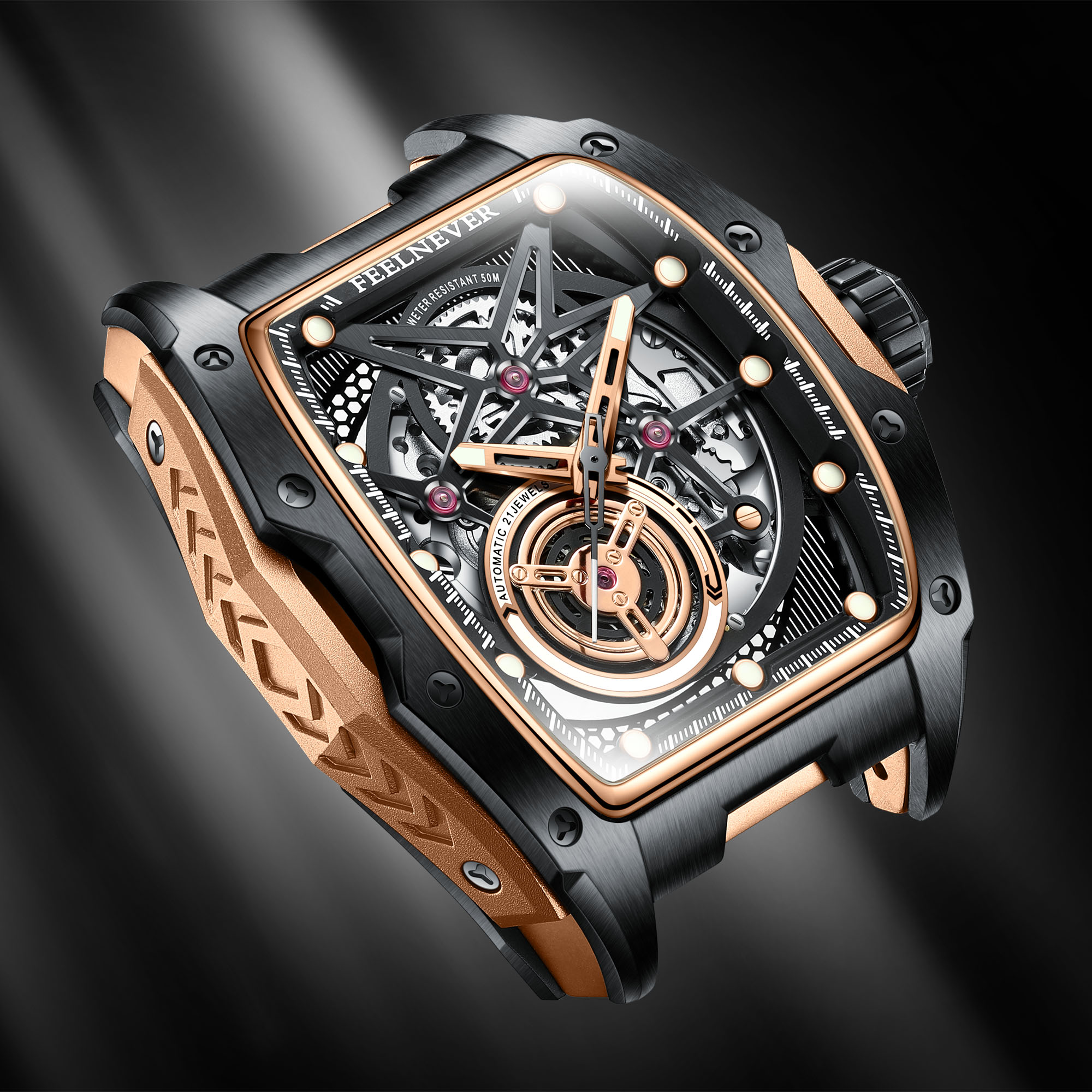 FeelNever Hollow Tourbillon Me - Tourbillon Movement Watch reseña y precio