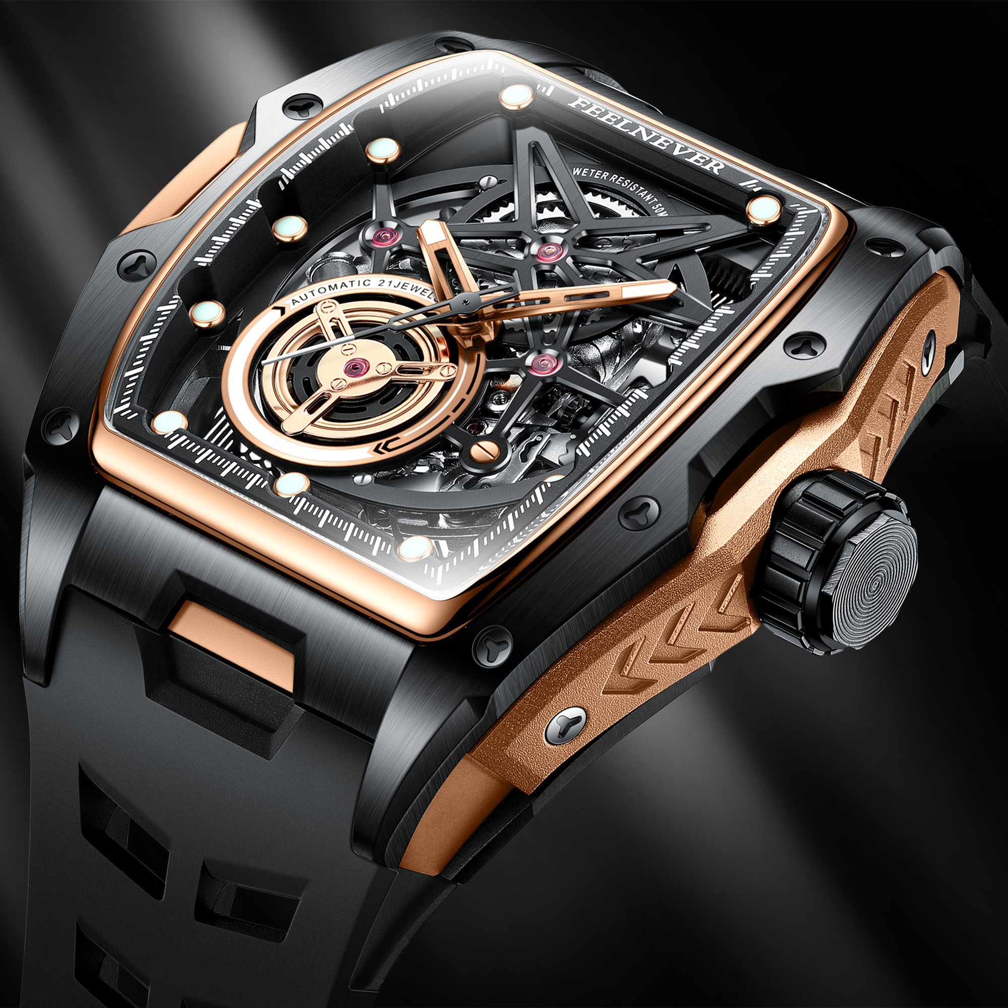 FeelNever Hollow Tourbillon Me - Tourbillon Movement Watch reseña y precio