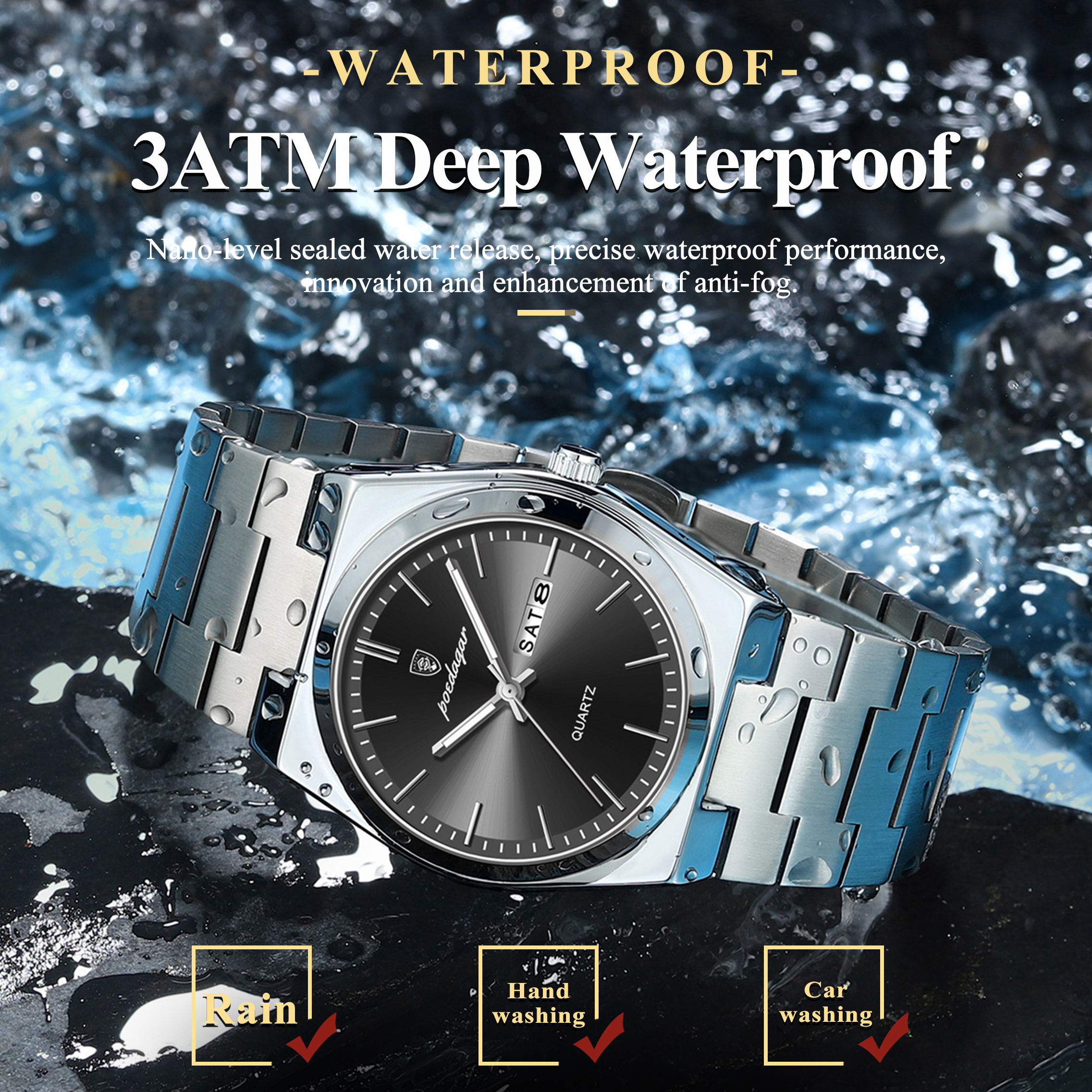 POEDAGAR Luxury Men's Quartz W - Luxury Watch Ap reseña y precio