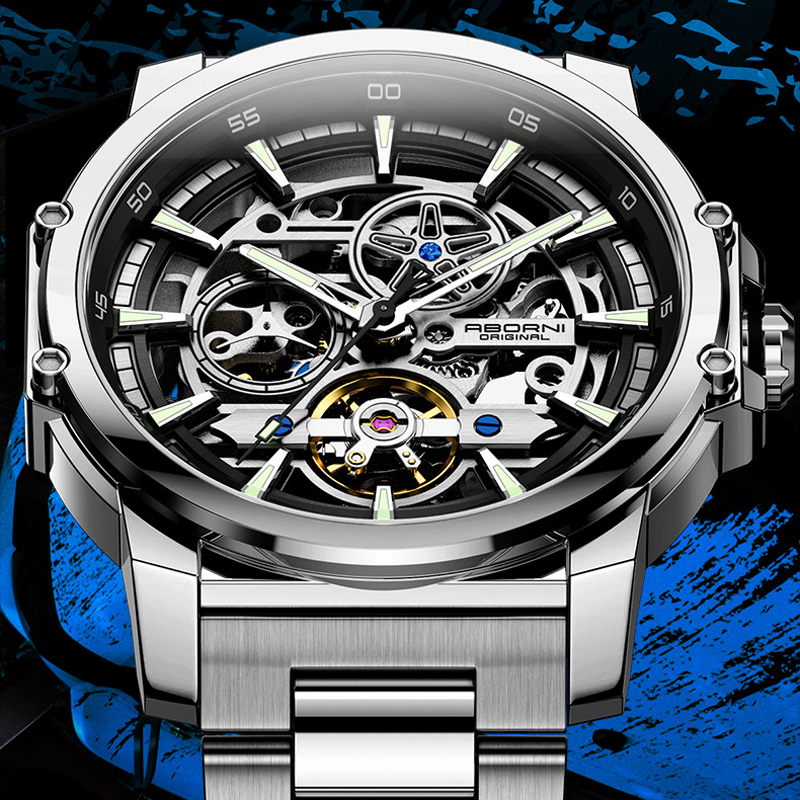 ABORNI 9039 Unique Design Skel - Tourbillon Movement Watch reseña y precio