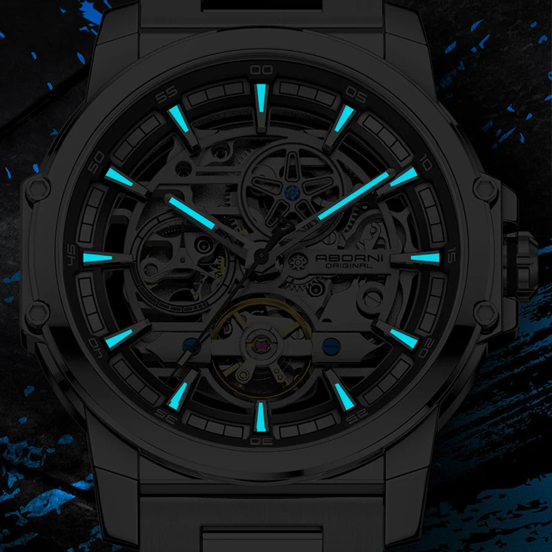 ABORNI 9039 Unique Design Skel - Tourbillon Movement Watch reseña y precio