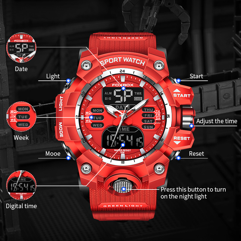 FOXBOX Military Watch for Men  - Luxury Watch Zone reseña y precio