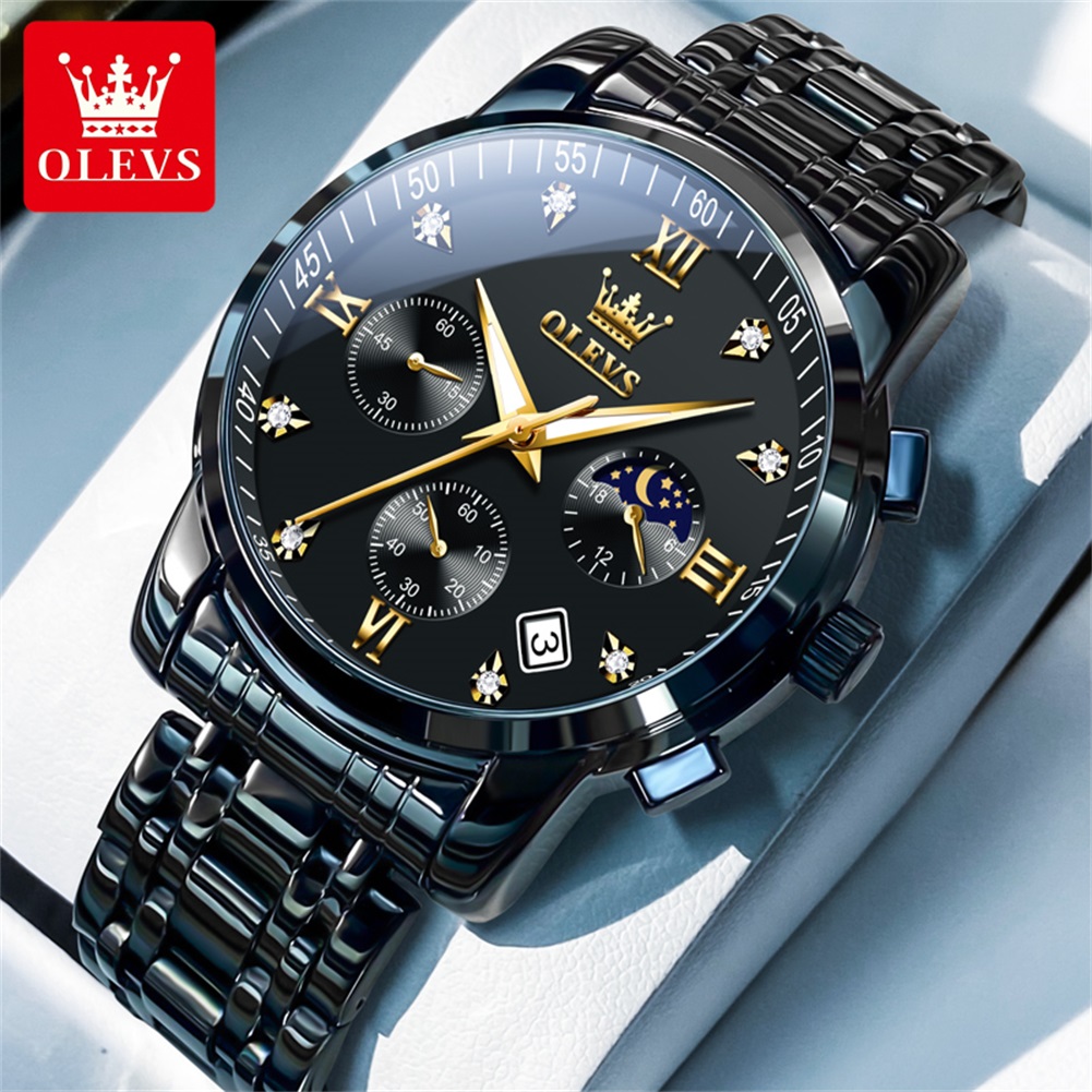 OLEVS Popular men's watches st - Luxury Watch Black reseña y precio