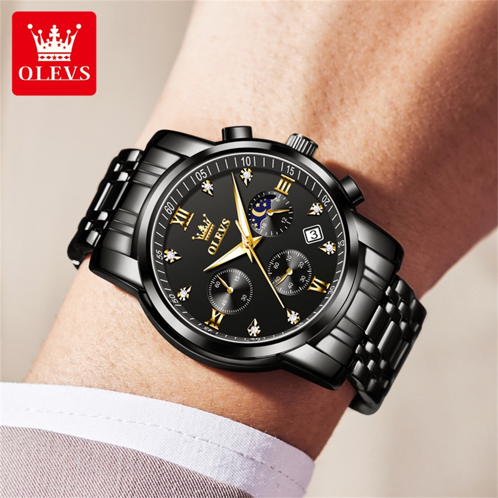 OLEVS Popular men's watches st - Luxury Watch Black reseña y precio