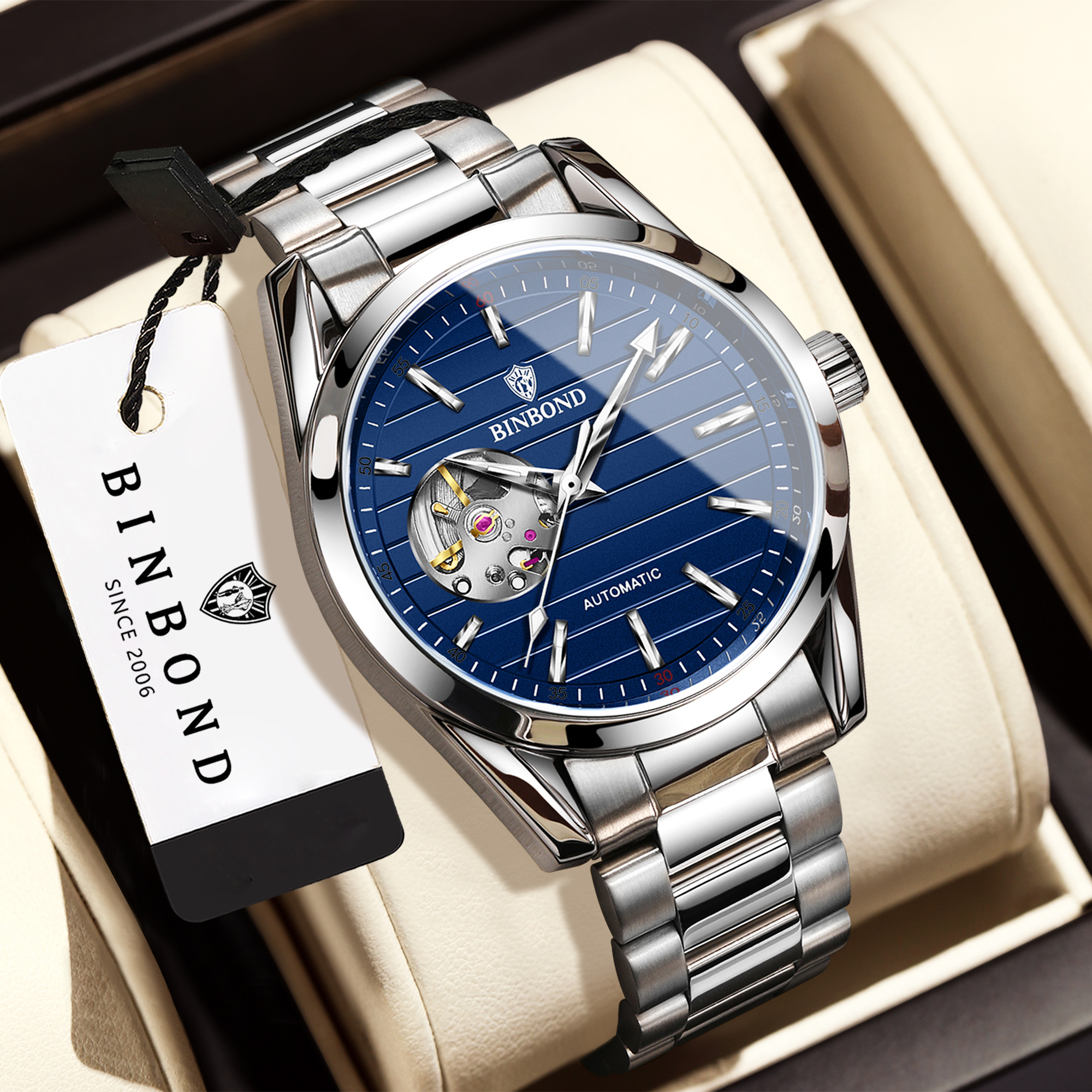BINBOND Luxury Mechanical Wris - Tourbillon Movement Watch reseña y precio