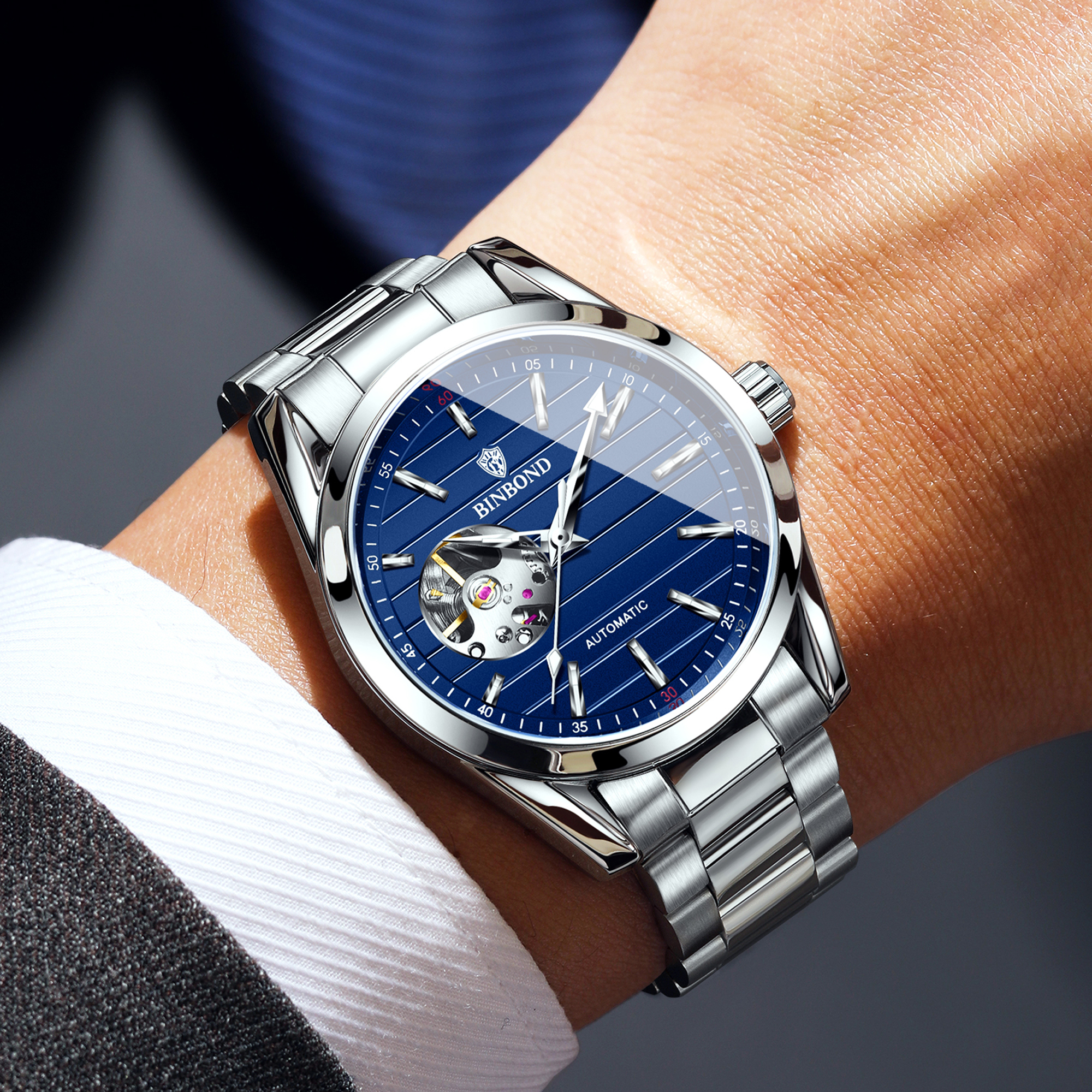 BINBOND Luxury Mechanical Wris - Tourbillon Movement Watch reseña y precio