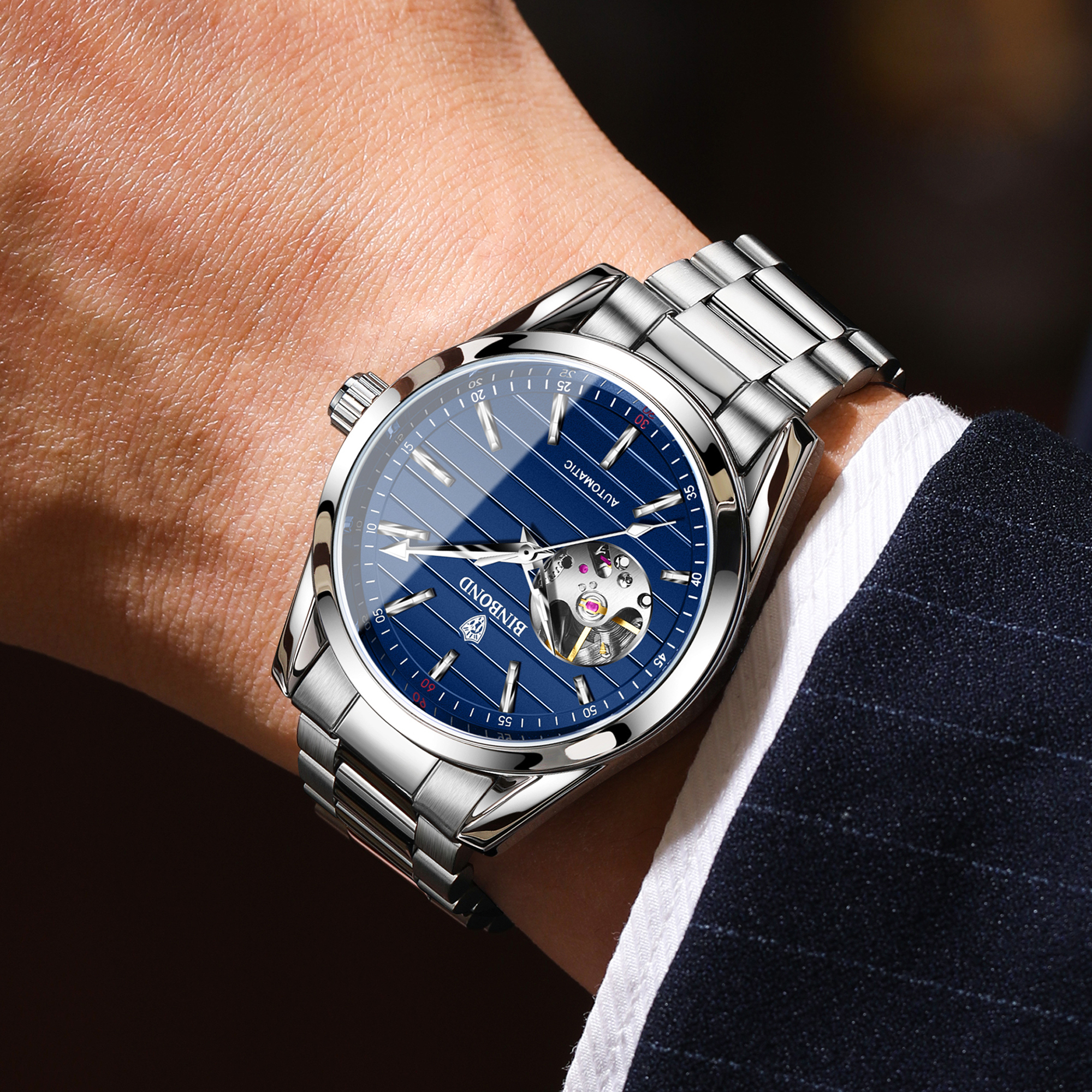 BINBOND Luxury Mechanical Wris - Tourbillon Movement Watch reseña y precio