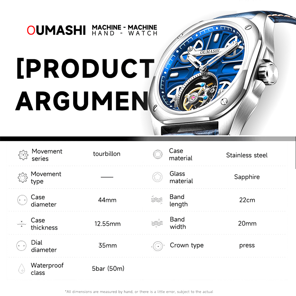 41mm Luxury men's watch Tourbi - Tourbillon Movement Watch reseña y precio
