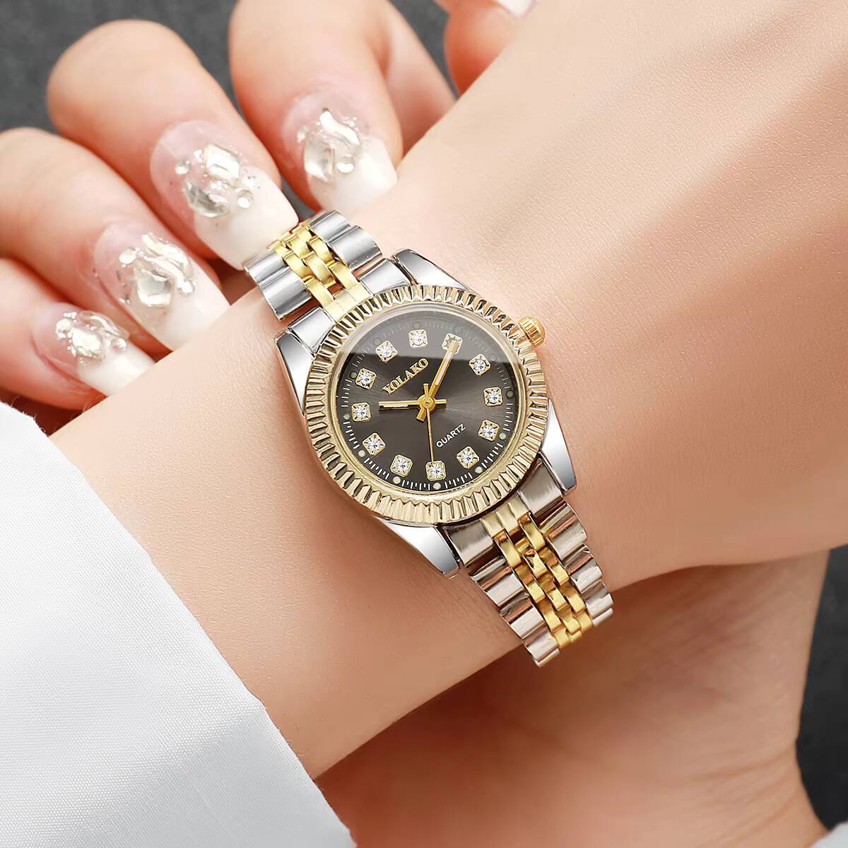 Fashion Rhinestone Women Quart - Luxury Watch Organizer reseña y precio