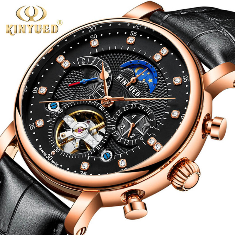 Luxury Brand KINYUED Automatic - Tourbillon Movement Watch reseña y precio