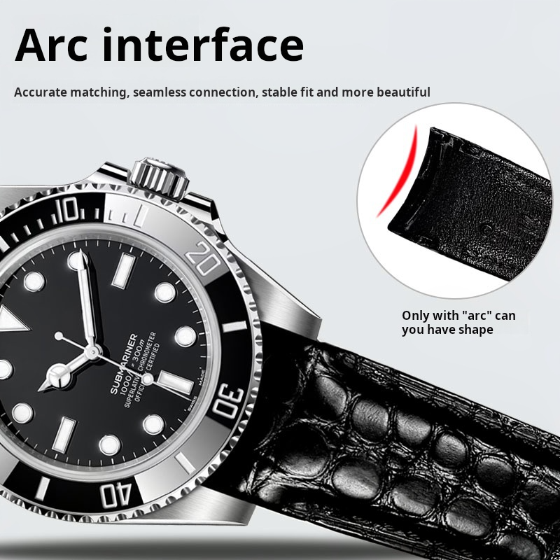 20mm 22mm Curved Crocodile Ski - Luxury Watch Jaeger Lecoultre reseña y precio
