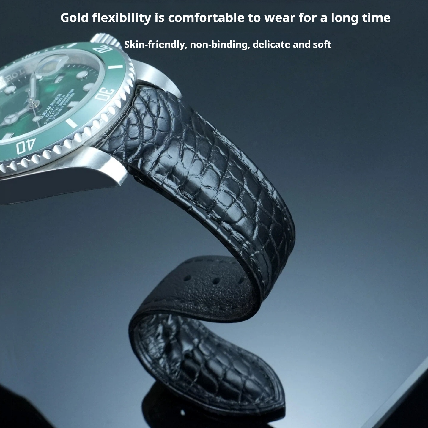 20mm 22mm Curved Crocodile Ski - Luxury Watch Jaeger Lecoultre reseña y precio